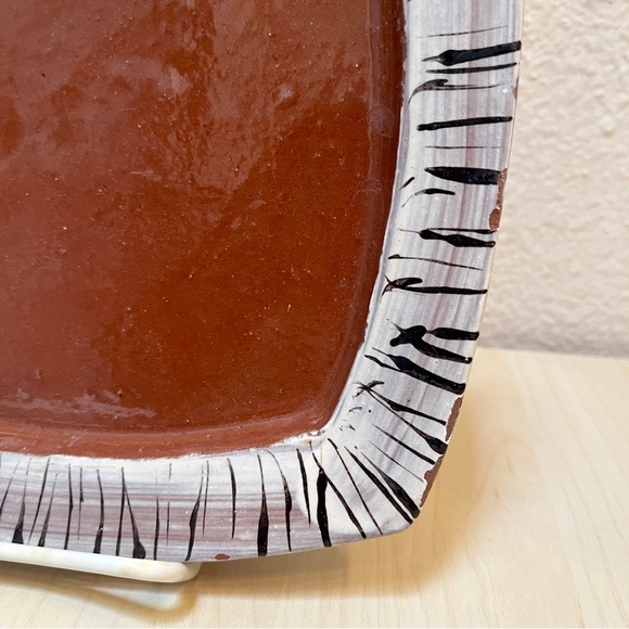 Plate: TerraCotta w/slips & glaze Handmade by Ceramic Artist Potter. Sweet! - Picture 3 of 8